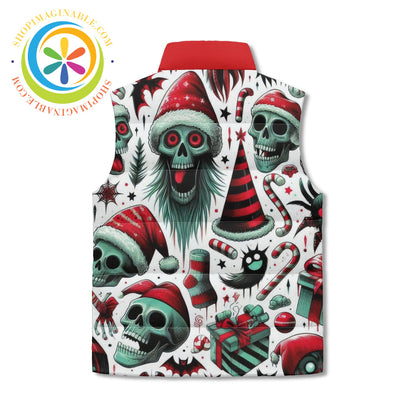 Creepy Christmas Unisex Zip Up Puffer Vest