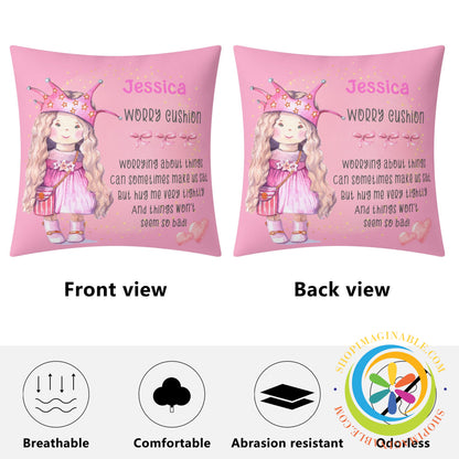 Custom Girls Worry Pillow Pillow Cover