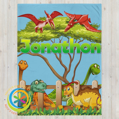 Custom Personalized Dinosaurs Throw Blanket 60×80