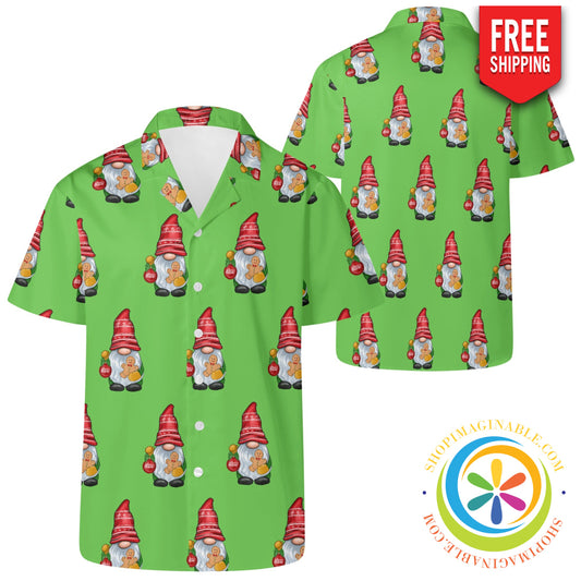 Cute Christmas Gnome Party Hawaiian Casual Shirt 2Xs