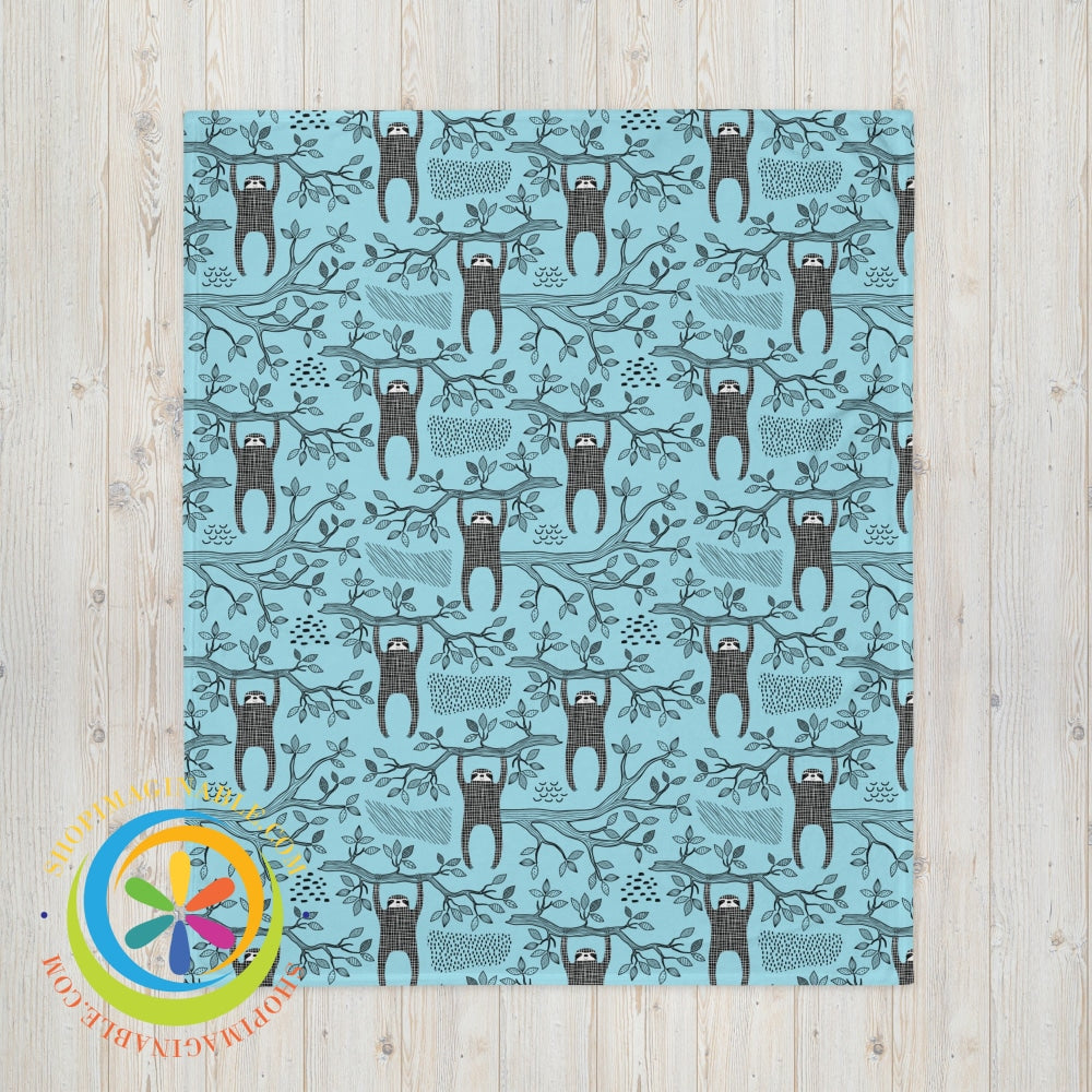 Cute Sloth All Over Throw Blanket - Custom Colors 50×60 Home Decor