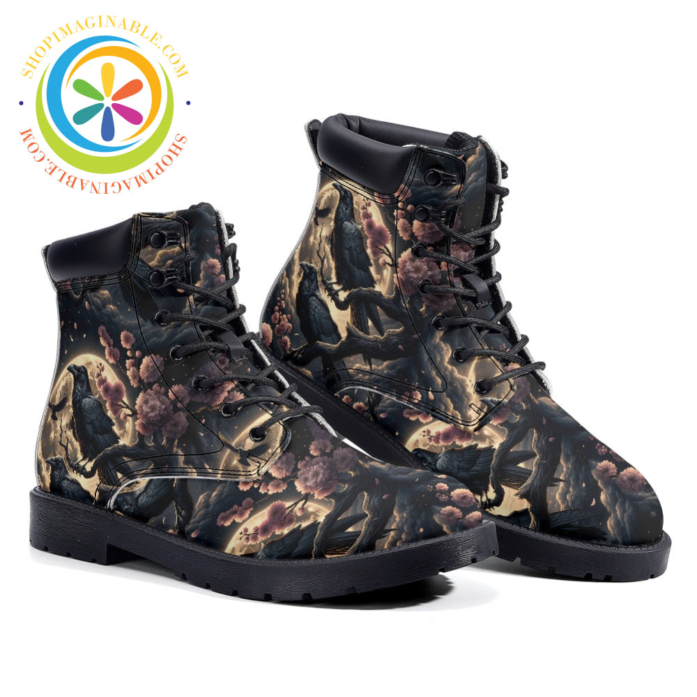 Dark Moon Raven - Leather Martin Boots