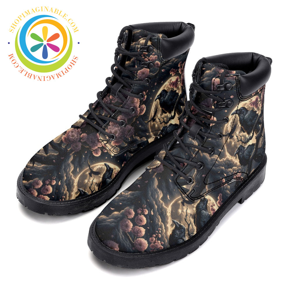 Dark Moon Raven - Leather Martin Boots