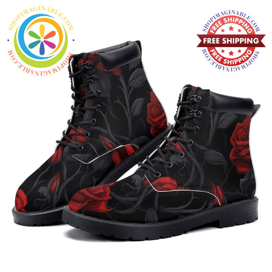 Dark Rose - Leather Martin Boots white / 36