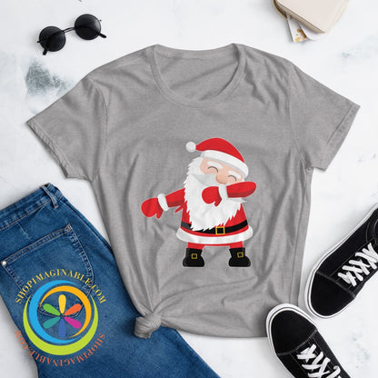 Delightful Dabbing Santa Ladies Holiday T-Shirt T-Shirt