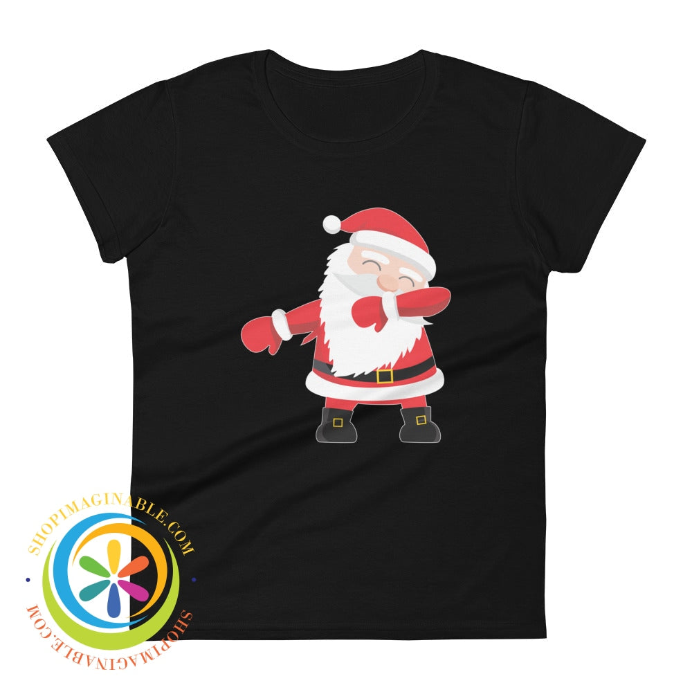 Delightful Dabbing Santa Ladies Holiday T-Shirt Black / S T-Shirt
