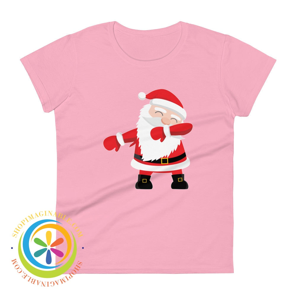 Delightful Dabbing Santa Ladies Holiday T-Shirt Charity Pink / S T-Shirt