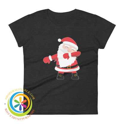 Delightful Dabbing Santa Ladies Holiday T-Shirt Heather Dark Grey / S T-Shirt