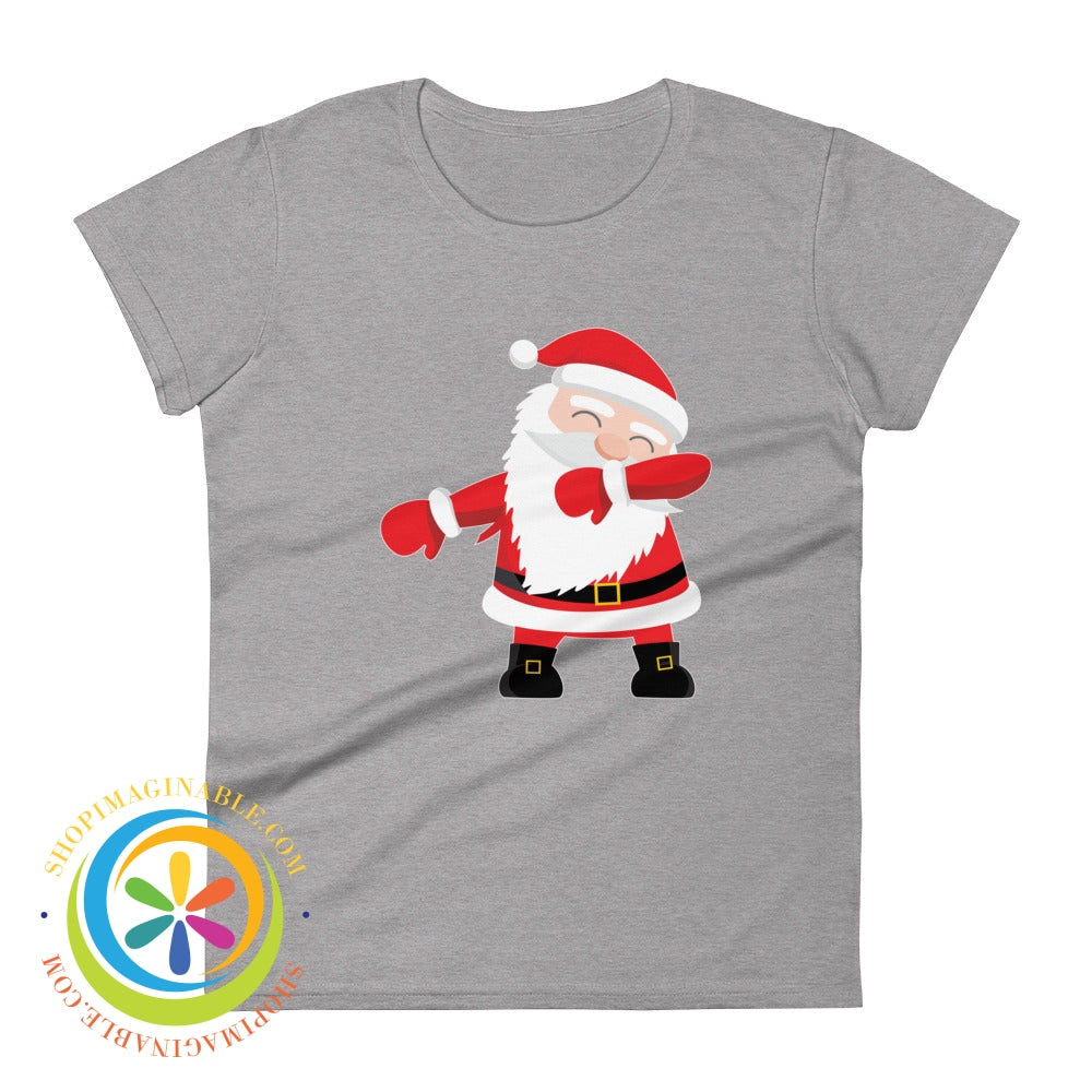 Delightful Dabbing Santa Ladies Holiday T-Shirt Heather Grey / S T-Shirt