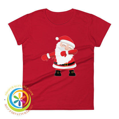 Delightful Dabbing Santa Ladies Holiday T-Shirt True Red / S T-Shirt
