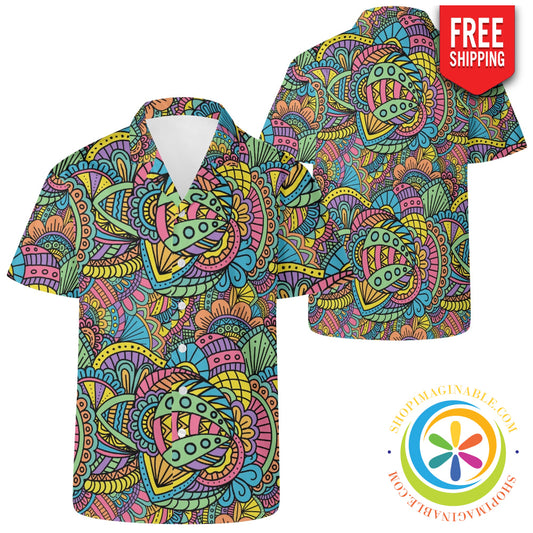 Doodle Away Hawaiian Casual Shirt 2Xs