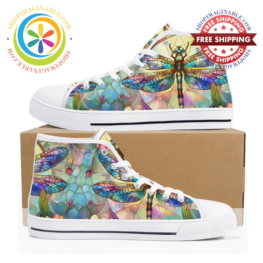 Dragonfly Ladies High Top Canvas Shoes Us12 (Eu44)