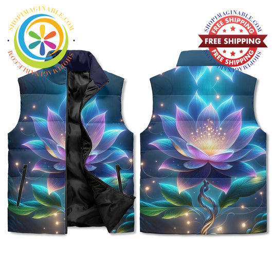 Enchanted Lotus Puffer Vest M