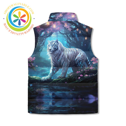 Enchanted White Tiger Puffer Vest