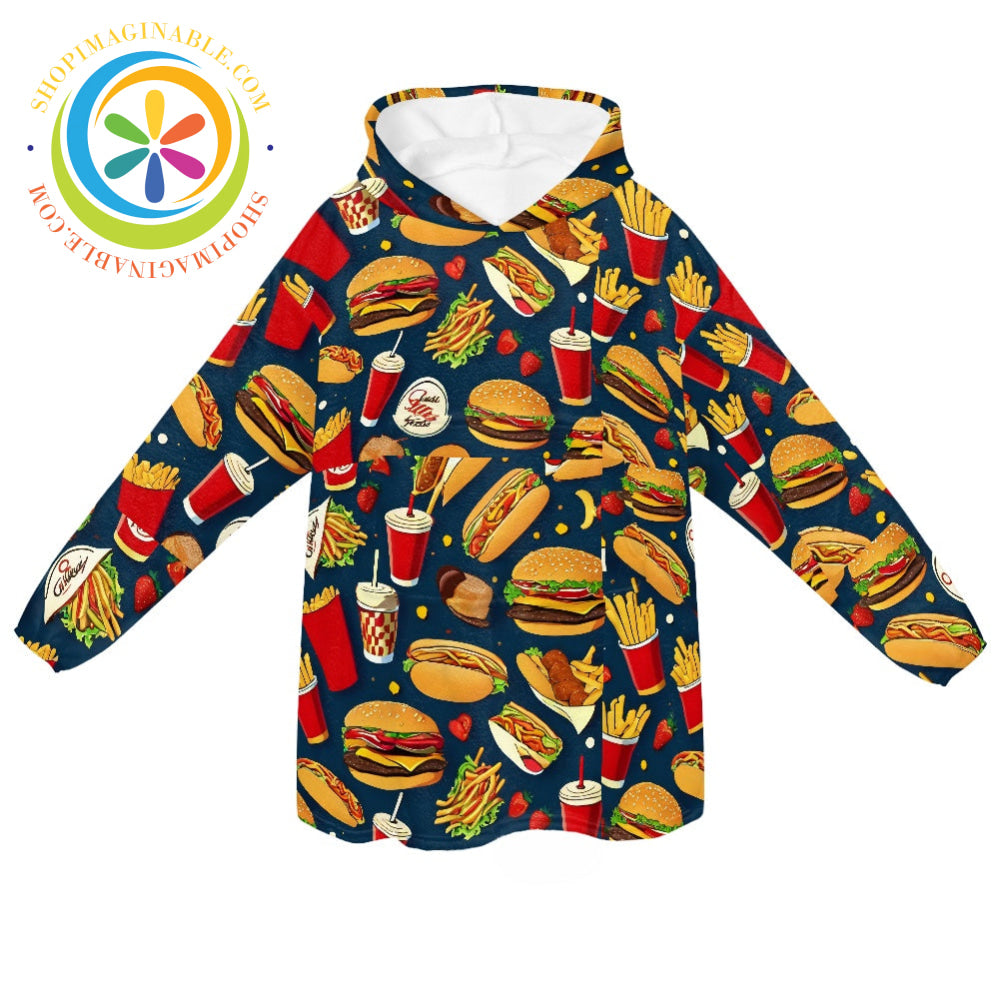 Fast Food Lovers - Blanket Hoodie white / ONESIZE