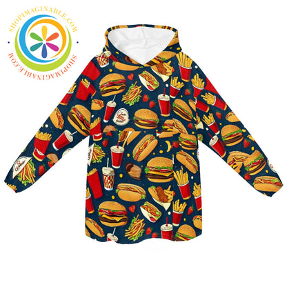 Fast Food Lovers - Blanket Hoodie white / ONESIZE