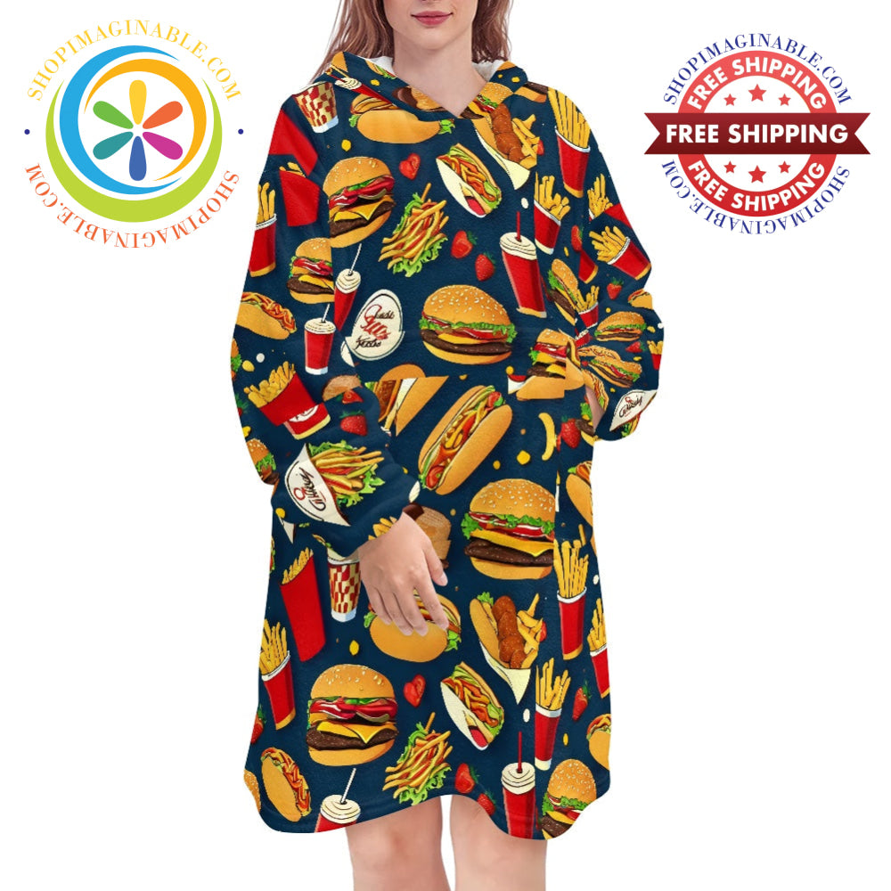Fast Food Lovers - Blanket Hoodie white / ONESIZE