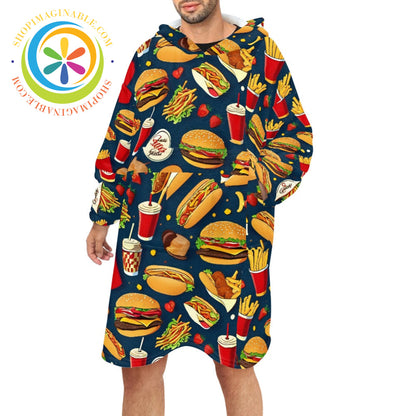 Fast Food Lovers - Blanket Hoodie white / ONESIZE