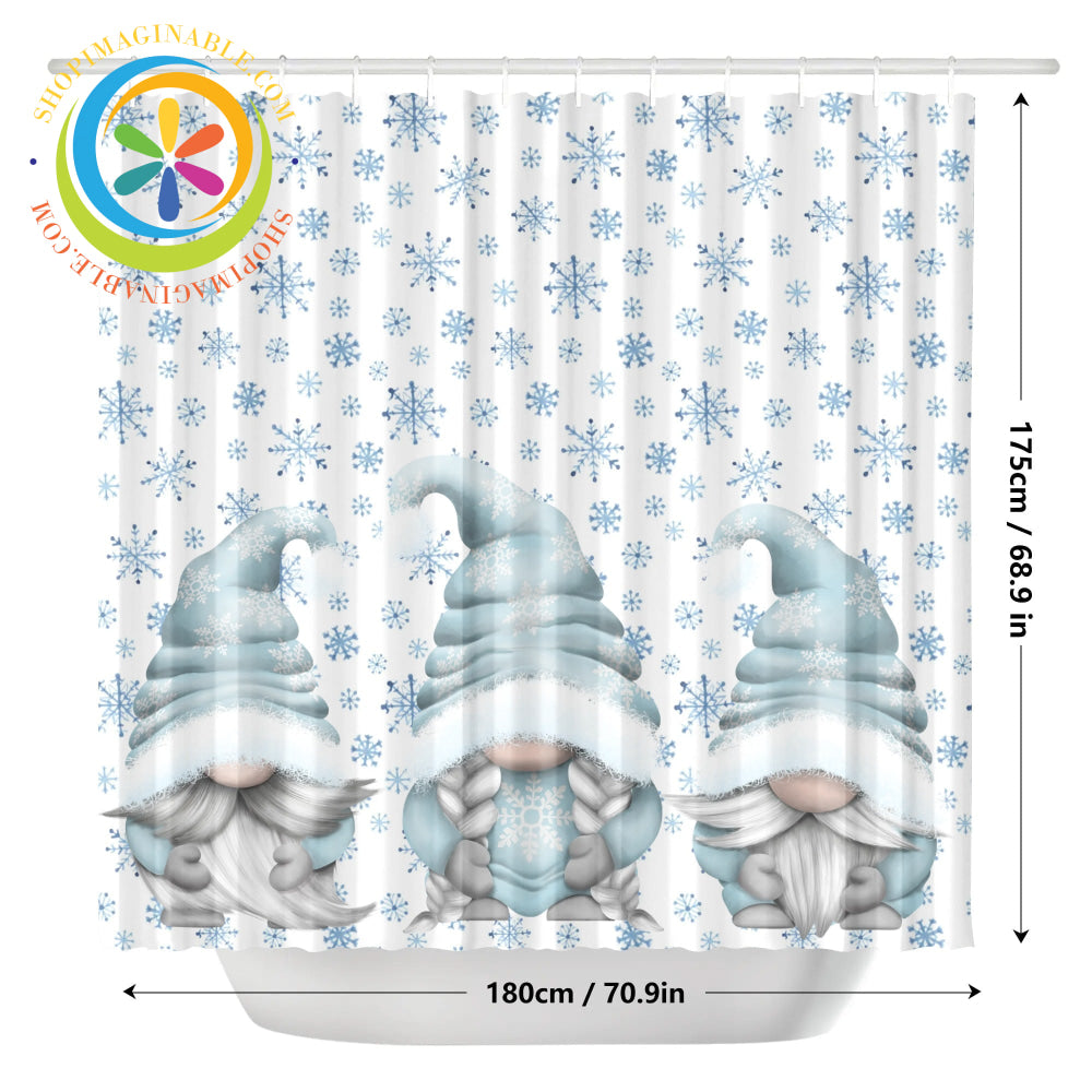 Festive Gnomes Holiday Shower Curtain