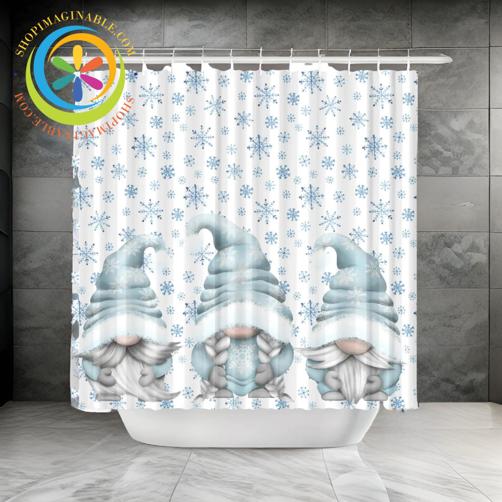 Festive Gnomes Holiday Shower Curtain