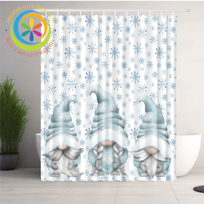 Festive Gnomes Holiday Shower Curtain