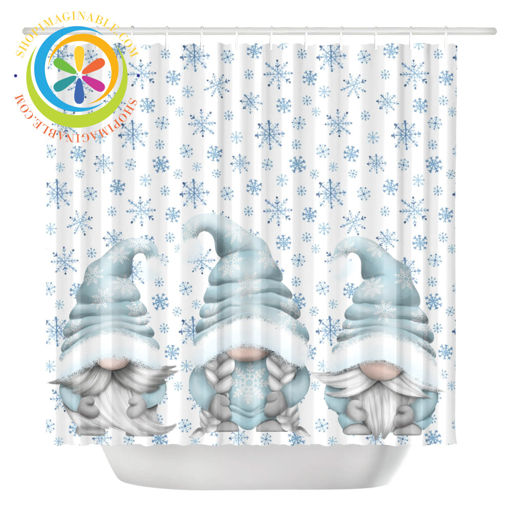 Festive Gnomes Holiday Shower Curtain