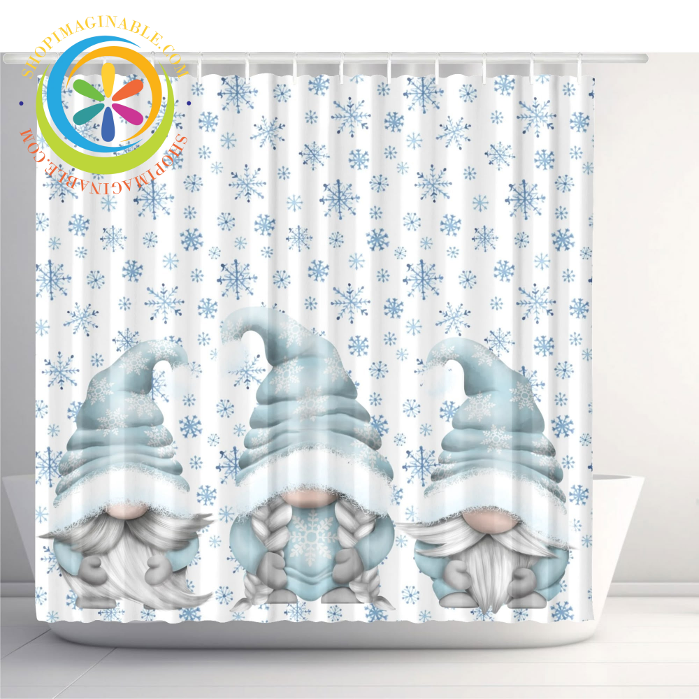 Festive Gnomes Holiday Shower Curtain