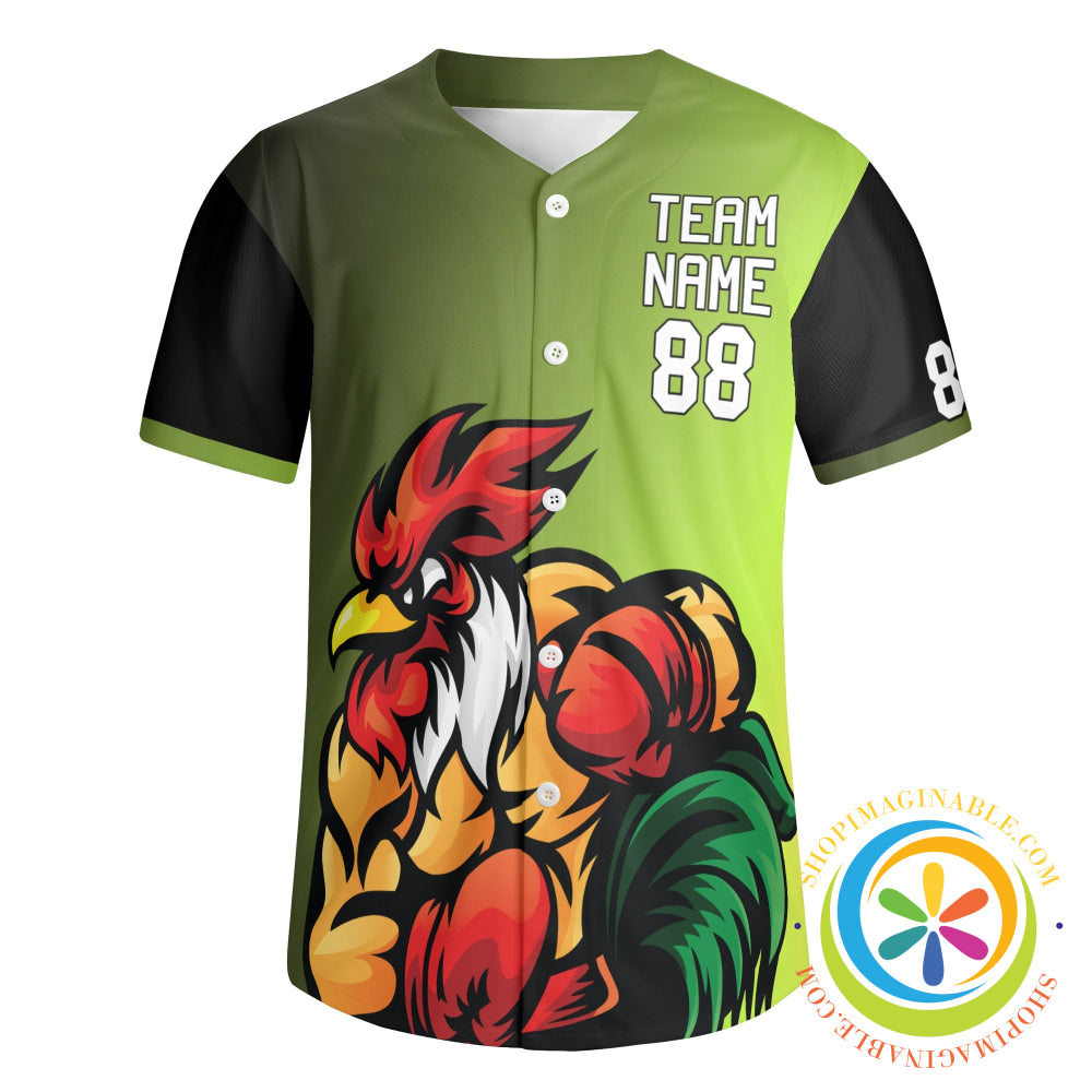 Fighting Rooster Unisex Baseball Jersey