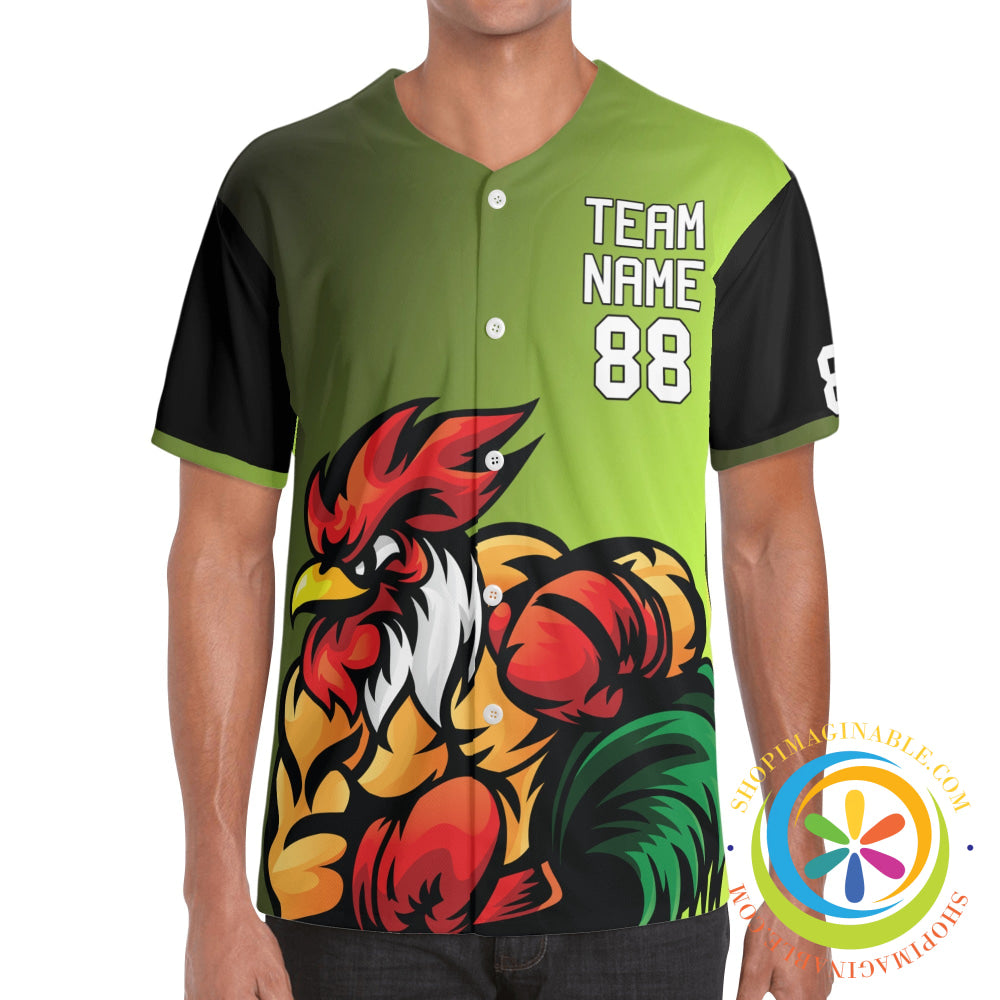 Fighting Rooster Unisex Baseball Jersey