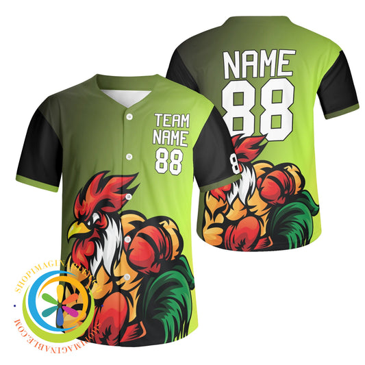 Fighting Rooster Unisex Baseball Jersey S