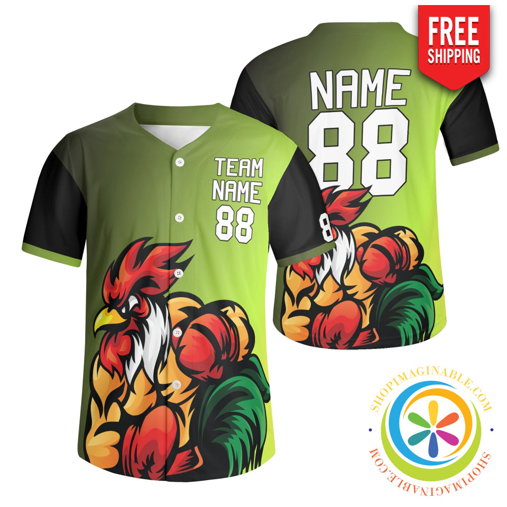 Fighting Rooster Unisex Baseball Jersey S