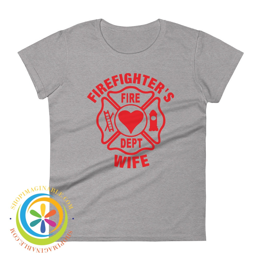 Firefighters Wife Ladies T-Shirt Heather Grey / S T-Shirt
