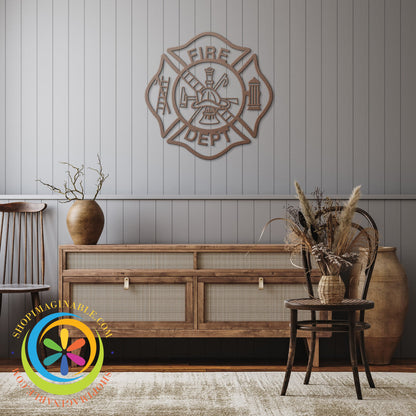 Firemen Maltese Cross - Metal Art Wall