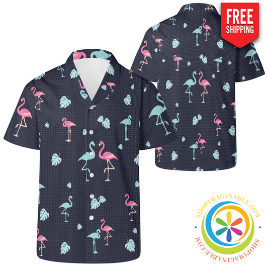 Flamingo Love Hawaiian Casual Shirt 2Xs Hawaiian