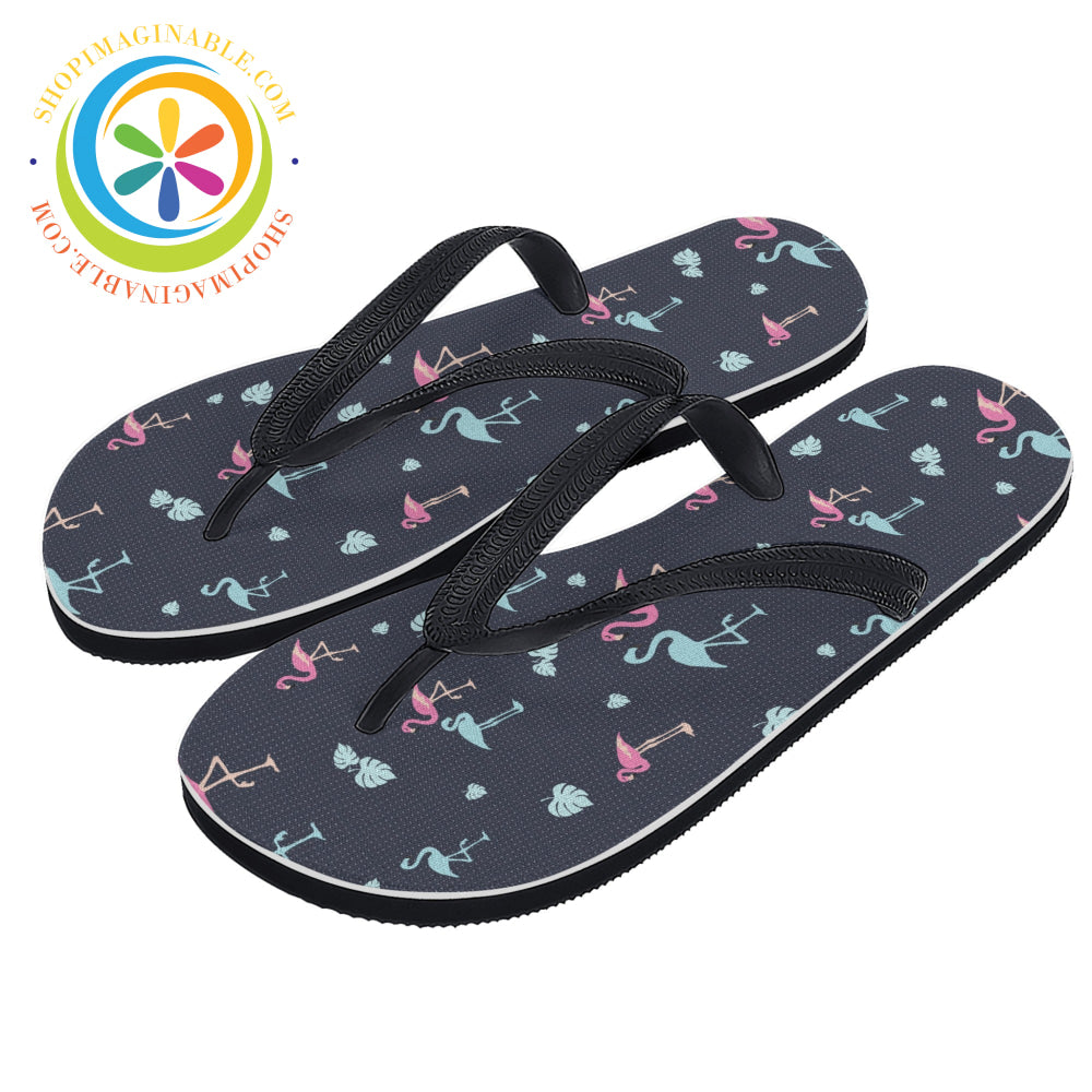 Flamingo Love - Mens & Ladies Flip-Flops Small (Us 7-8/Eu 40-42) / Flip Flops