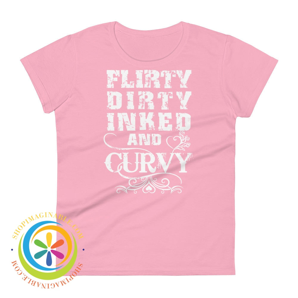 Flirty Dirty Inked & Curvy Ladies T-Shirt Charity Pink / S T-Shirt
