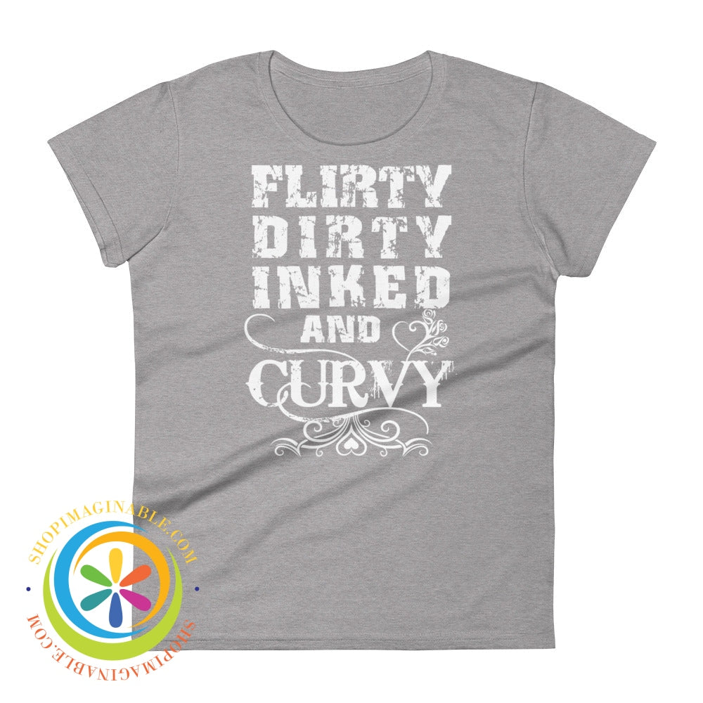 Flirty Dirty Inked & Curvy Ladies T-Shirt Heather Grey / S T-Shirt