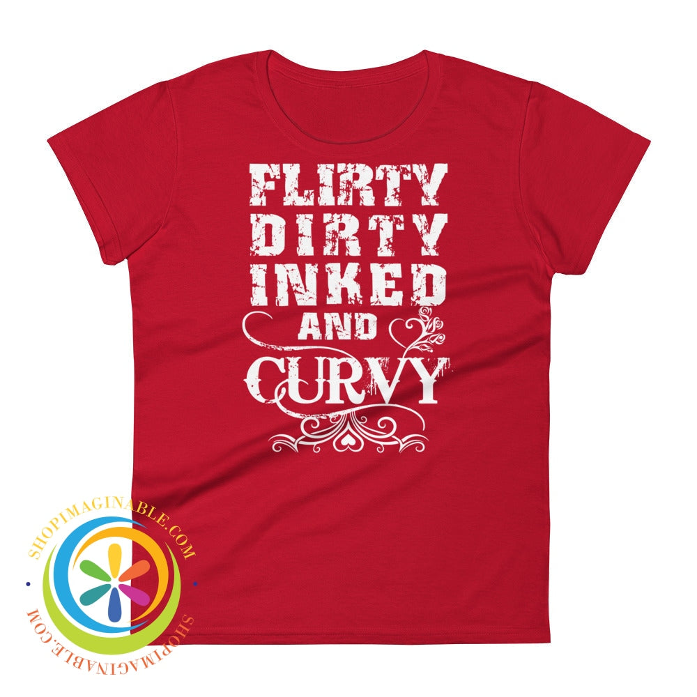 Flirty Dirty Inked & Curvy Ladies T-Shirt True Red / S T-Shirt