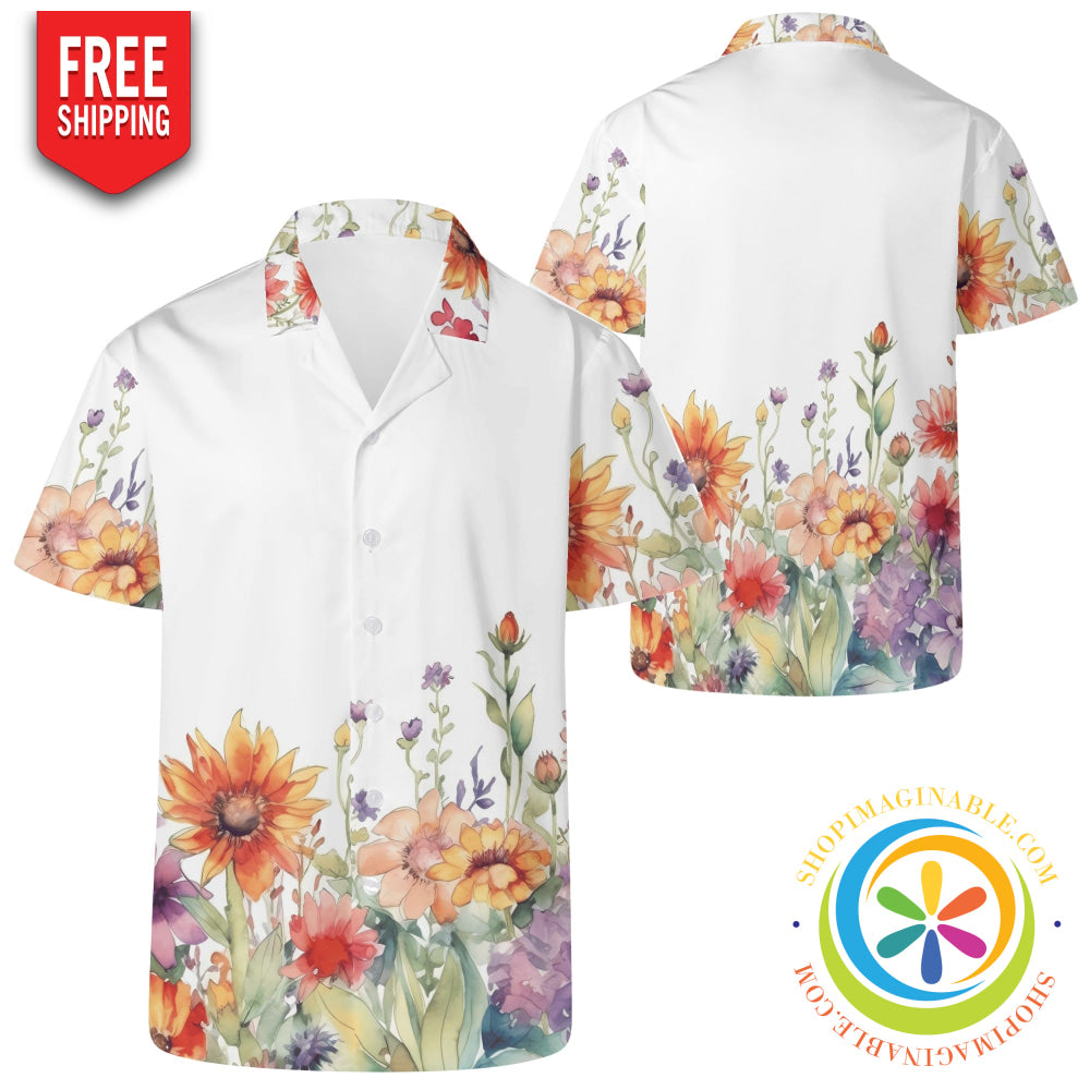 Floral Gardens Hawaiian Casual Shirt 2Xs