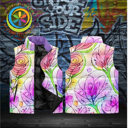 Floral Impressions Puffer Vest