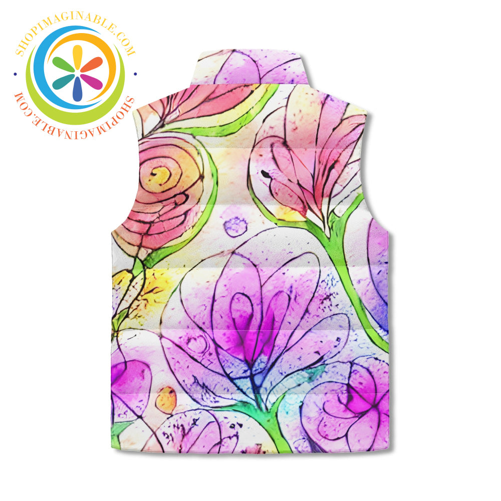 Floral Impressions Puffer Vest