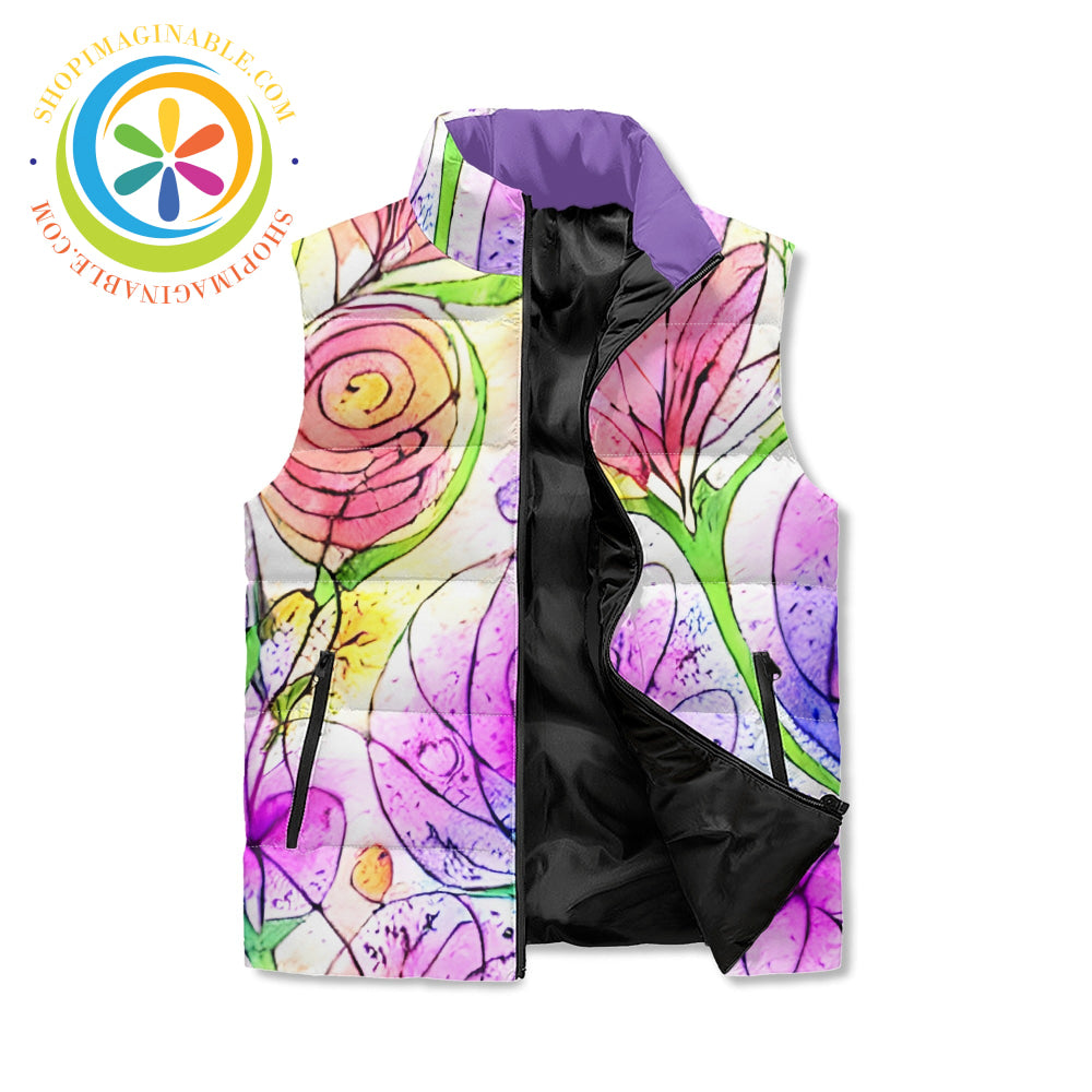 Floral Impressions Puffer Vest