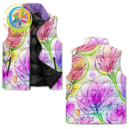 Floral Impressions Puffer Vest