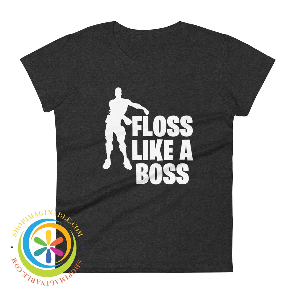 Floss Like A Boss Fortnite Ladies T-Shirt Heather Dark Grey / S T-Shirt