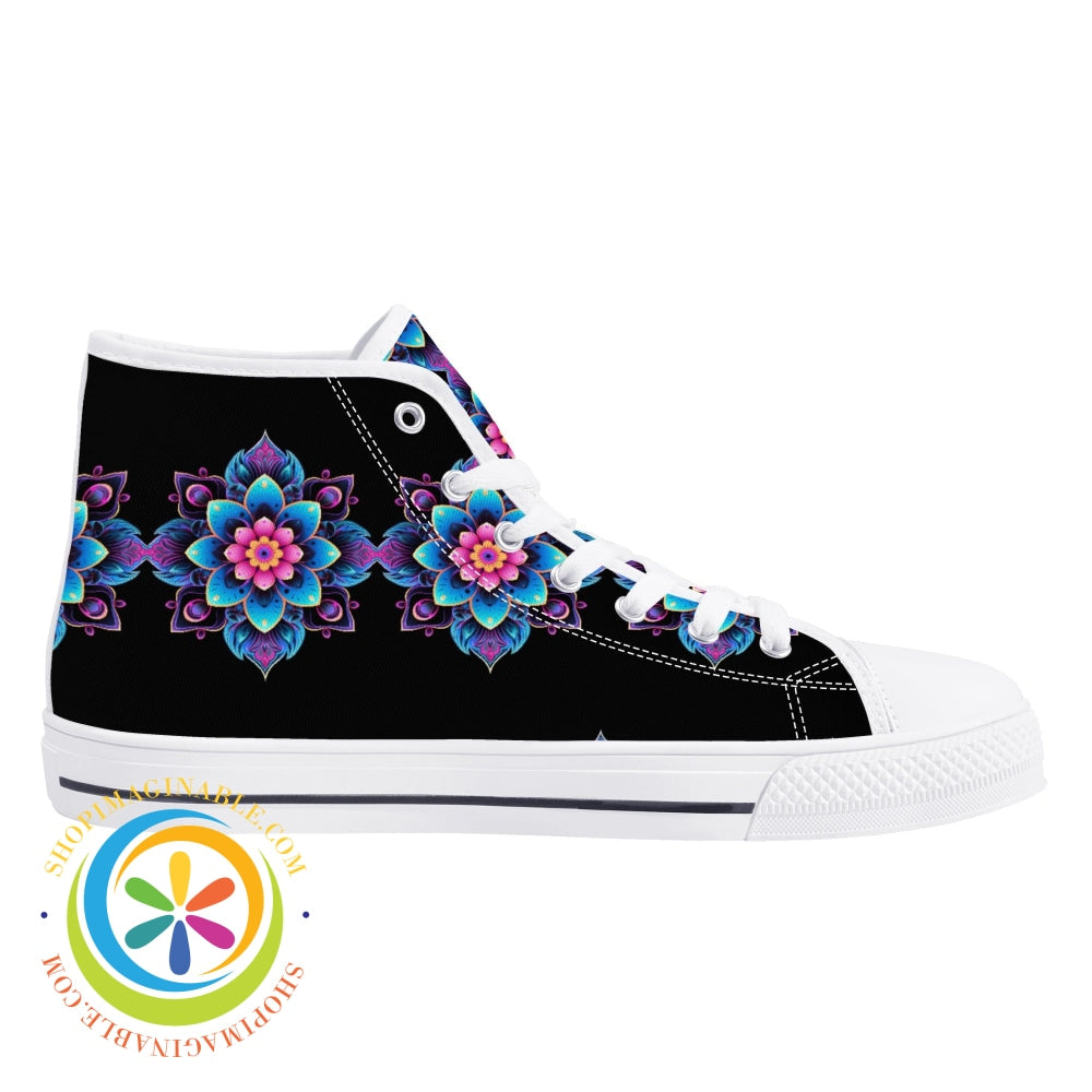 Flower Power Ladies High Top Canvas Shoes