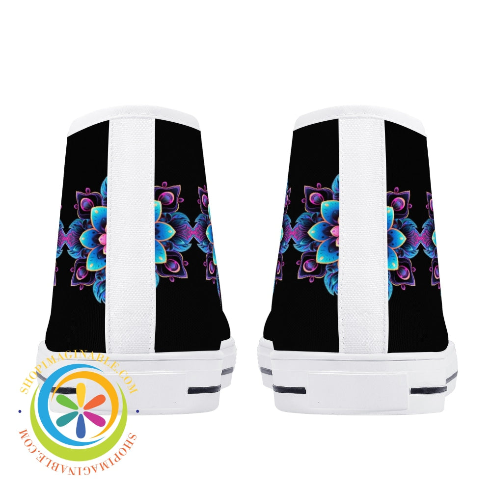 Flower Power Ladies High Top Canvas Shoes