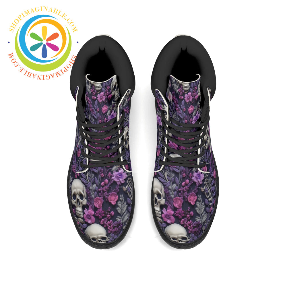 Flower Skull Bloom Ladies Boots