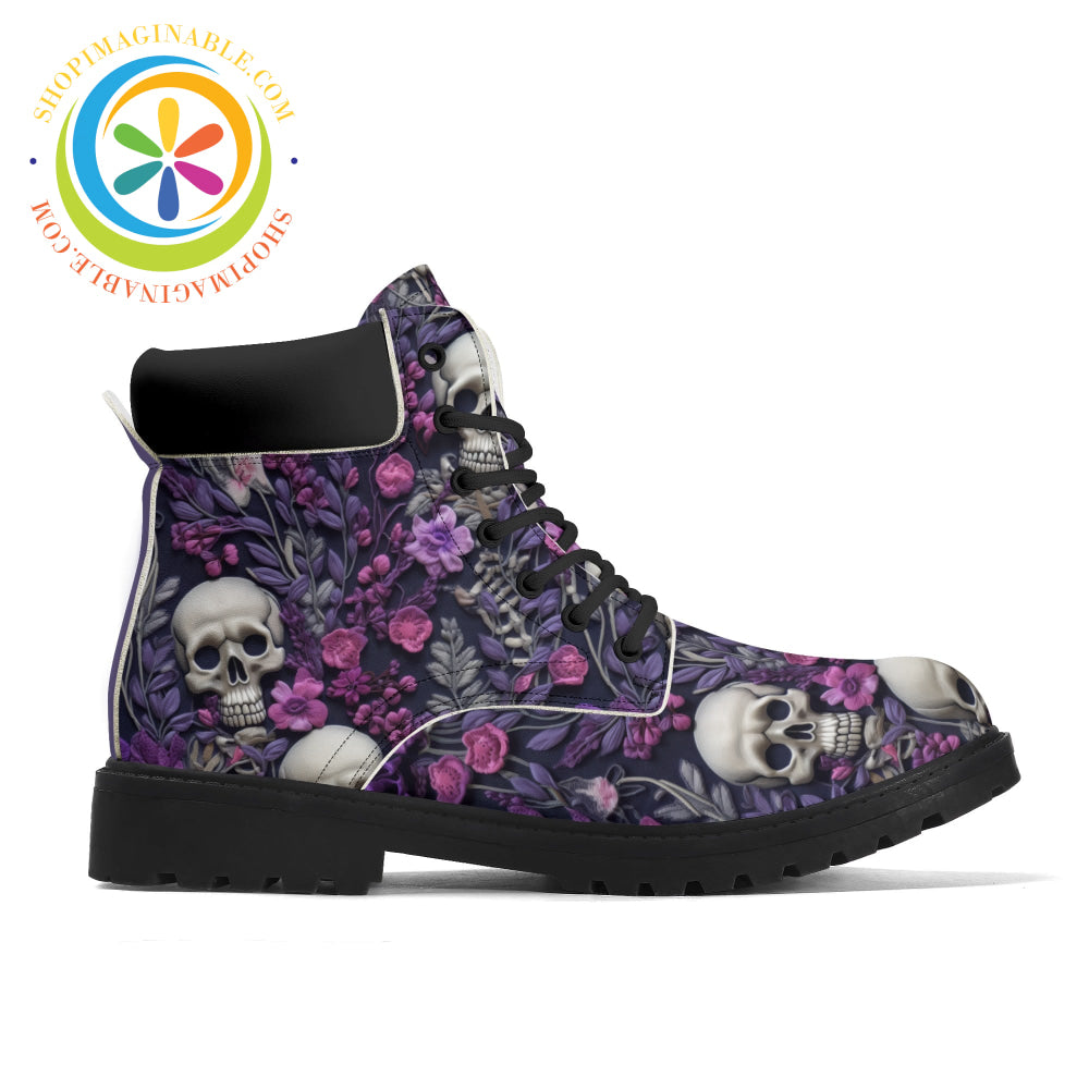 Flower Skull Bloom Ladies Boots