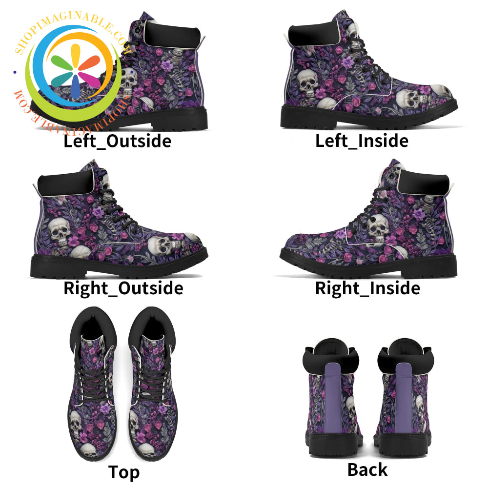 Flower Skull Bloom Ladies Boots