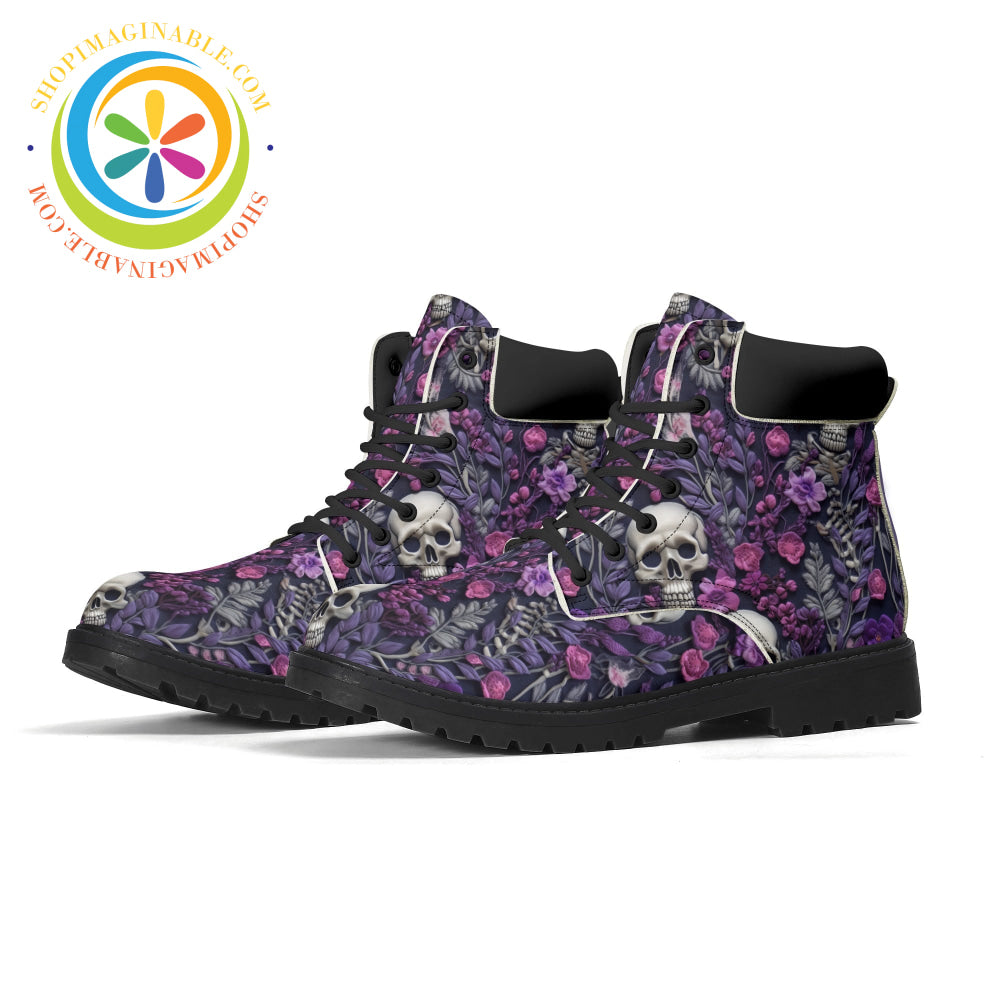 Flower Skull Bloom Ladies Boots